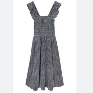 Wray Graphic Gingham Ruffle Midi Dress